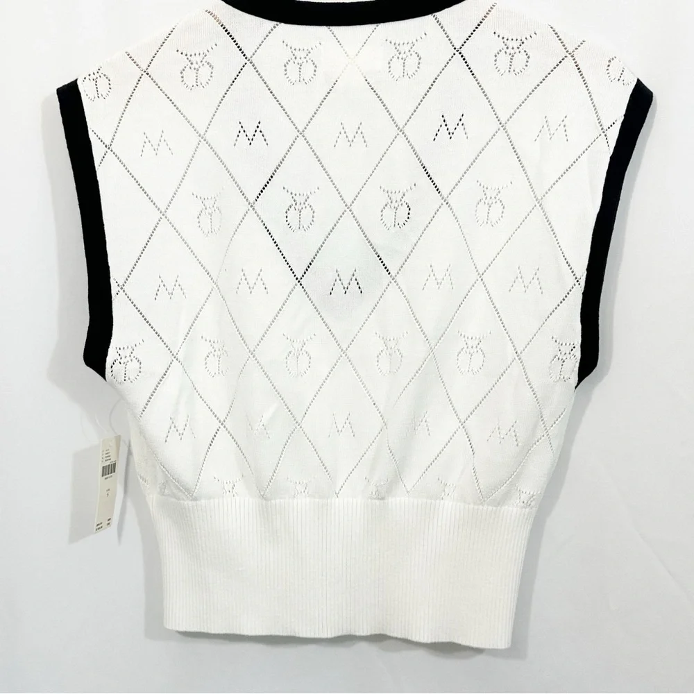 NWT Anthropologie Violette Icon Logo Knit Sweater Vest Top - Picture 9 of 13